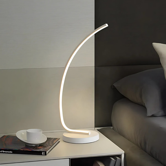 LED Veioza Nemesis, 10 W, studené/teplé/neutrálne svetlo, kov a akryl, biela