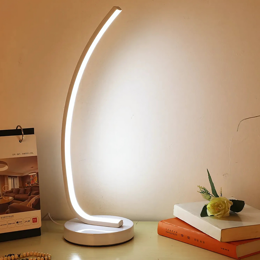 LED Veioza Nemesis, 10 W, studené/teplé/neutrálne svetlo, kov a akryl, biela