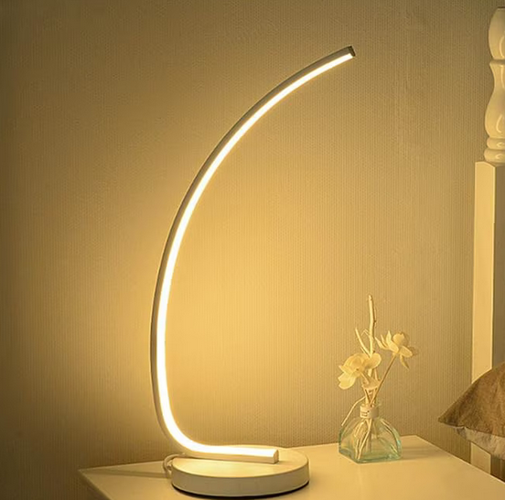 LED Veioza Nemesis, 10 W, studené/teplé/neutrálne svetlo, kov a akryl, biela