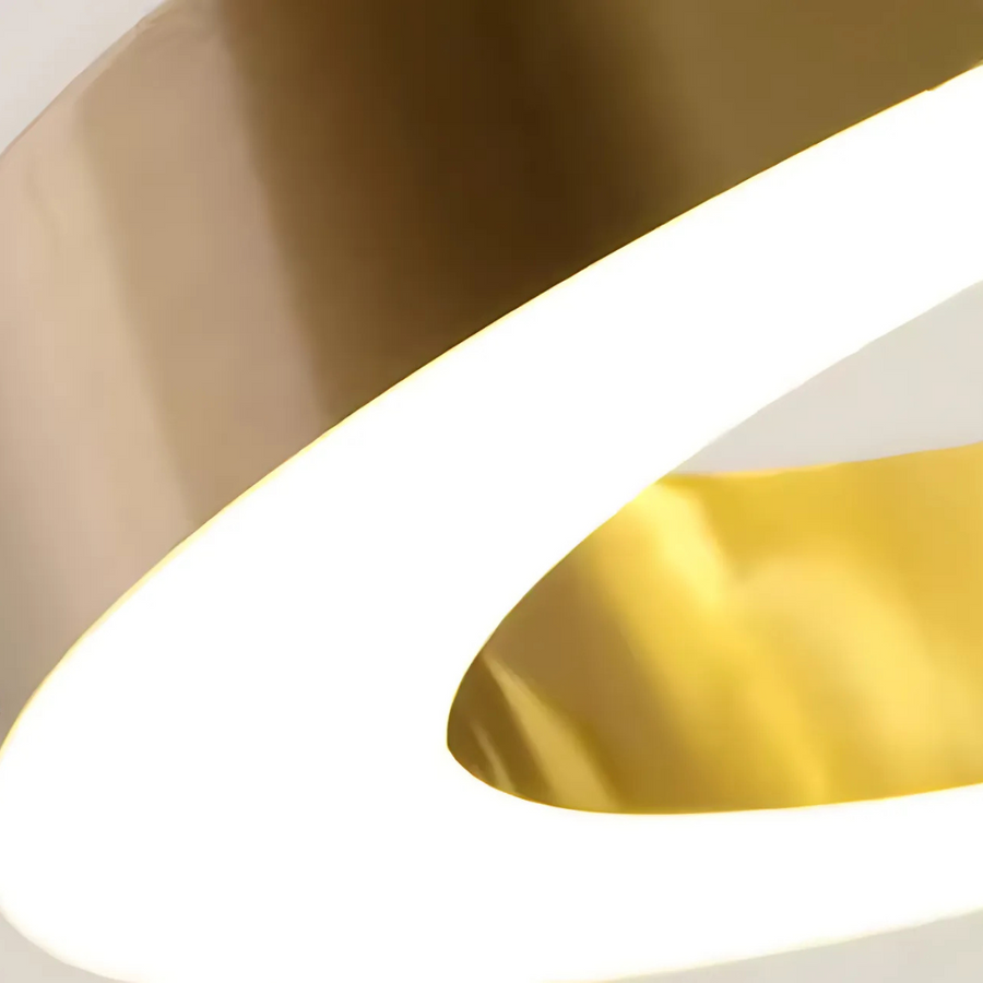 LED závesný luster ANINA 33W, 1 kruh, studené/teplé/neutrálne svetlo, stmievateľné, lesklá zlatá biela, výškovo nastaviteľná