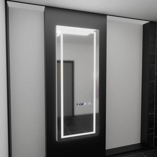 Obdĺžnikové LED zrkadlo, 60x150cm, Alessia Marcello Radarový senzor, Demister System, Hodiny & Teplomer, Dimabila, Toalet Couture