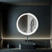 Okrúhle LED zrkadlo 70 cm Celeste Motionglow Marcello Smoteble Clock Defosting System
