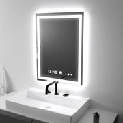 Obdĺžnikové LED zrkadlo 45x60cm Verite Motionglow MARCLELL SMONABLE CLOCKY SYSTÉM A SMOLNÝ TERMOMERMER