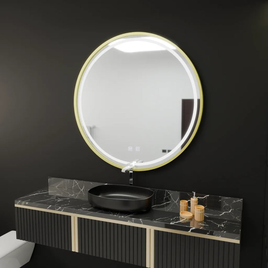 Zrkadlové LED kolo 70 cm dotykový glanz systém odmraz