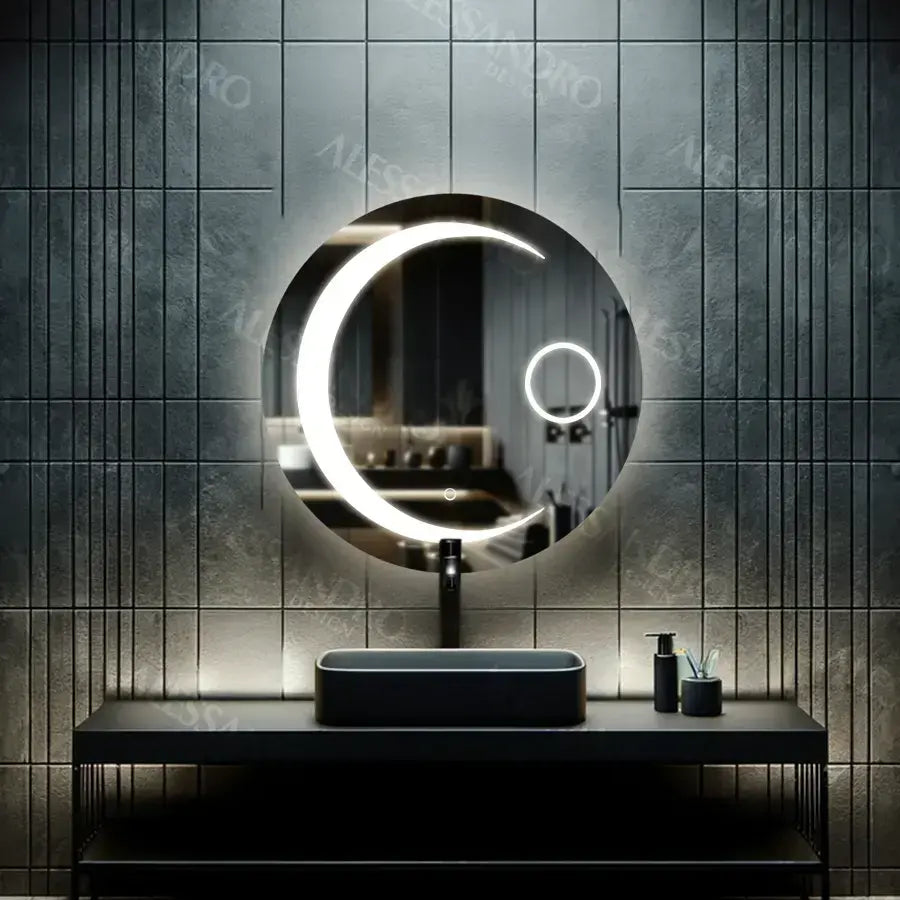 Round LED zrkadlo 70 cm dotykový systém Anello Deaktiving