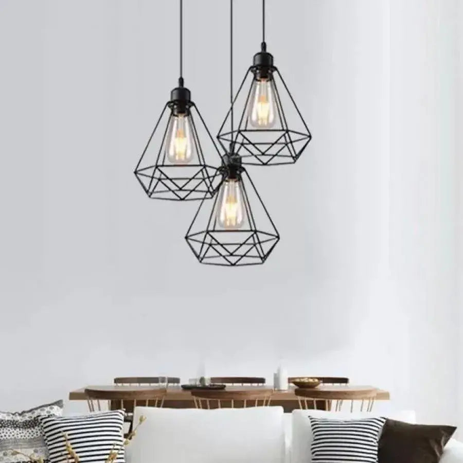 Polust Diamond Tvar, Struktur, 3xe27, čierny, kovový