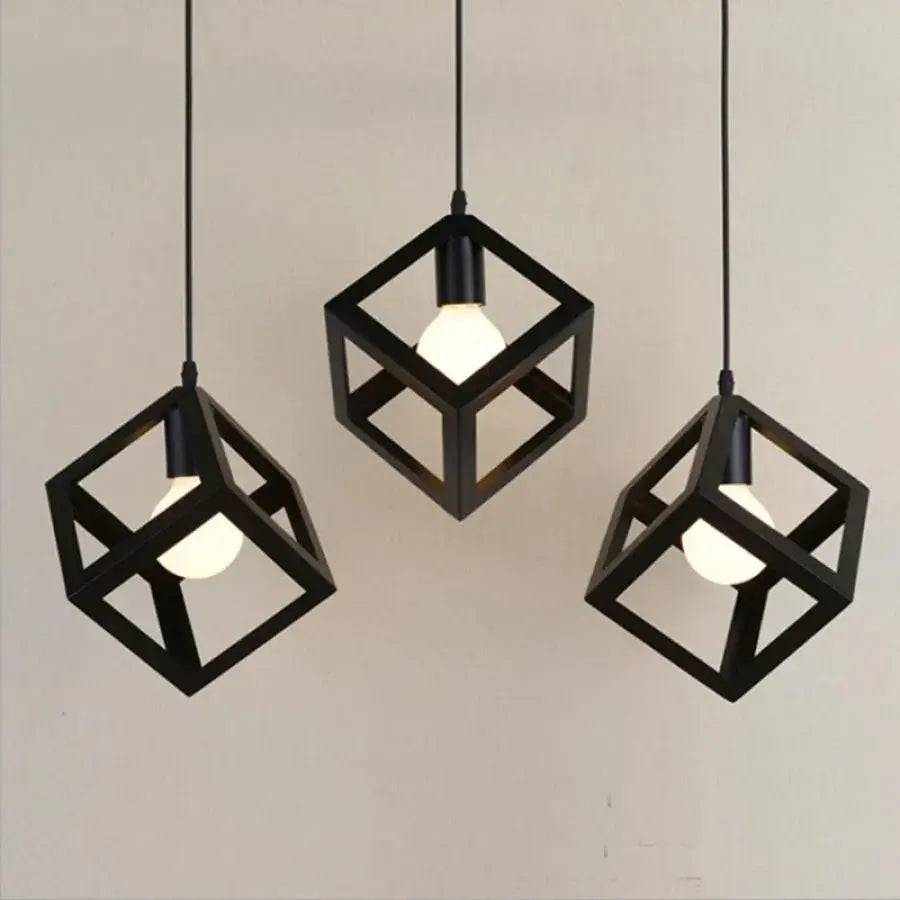 Lustrum Cub Shape, Struktur Lineárne trio, 3x E27, čierny, kov