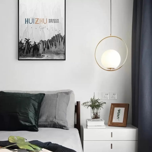 Luster LOFT Haven, 1x E27, biele zlato, kov, nastaviteľná výška