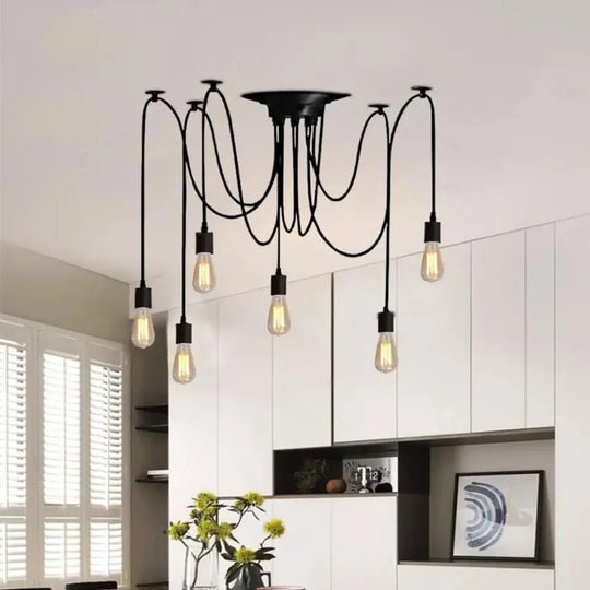 Prívesok Spider 6XE27, čierny, kovové Klasické lustre Predvolený názov Alessandro Design