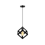 Lustu tvar Cub, Struktur Uno, 1x E27, čierna, zavesená, kov