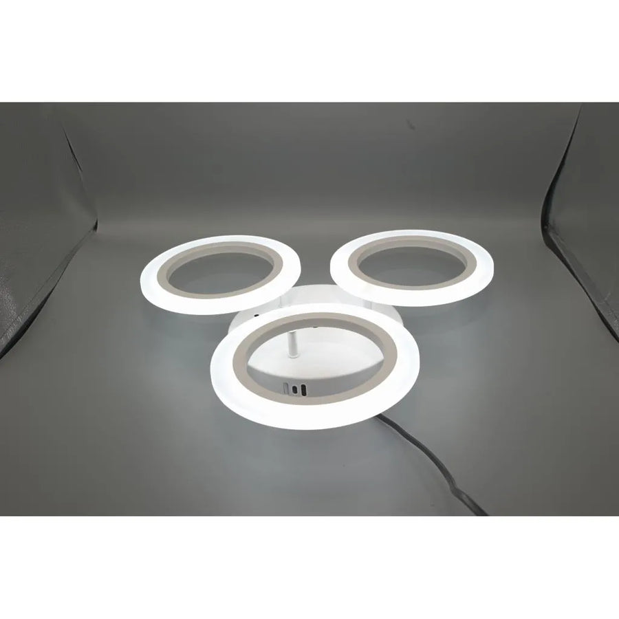 VEĽKÝ 24W LED luster, 3 kruhy, neutrálne svetlo, biely