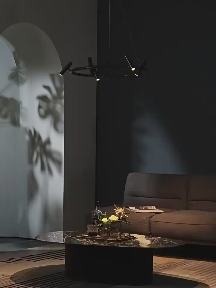 LED luster s diaľkovým ovládaním Harman, 29W, 8 zdrojov, neutrálne svetlo, čierny
