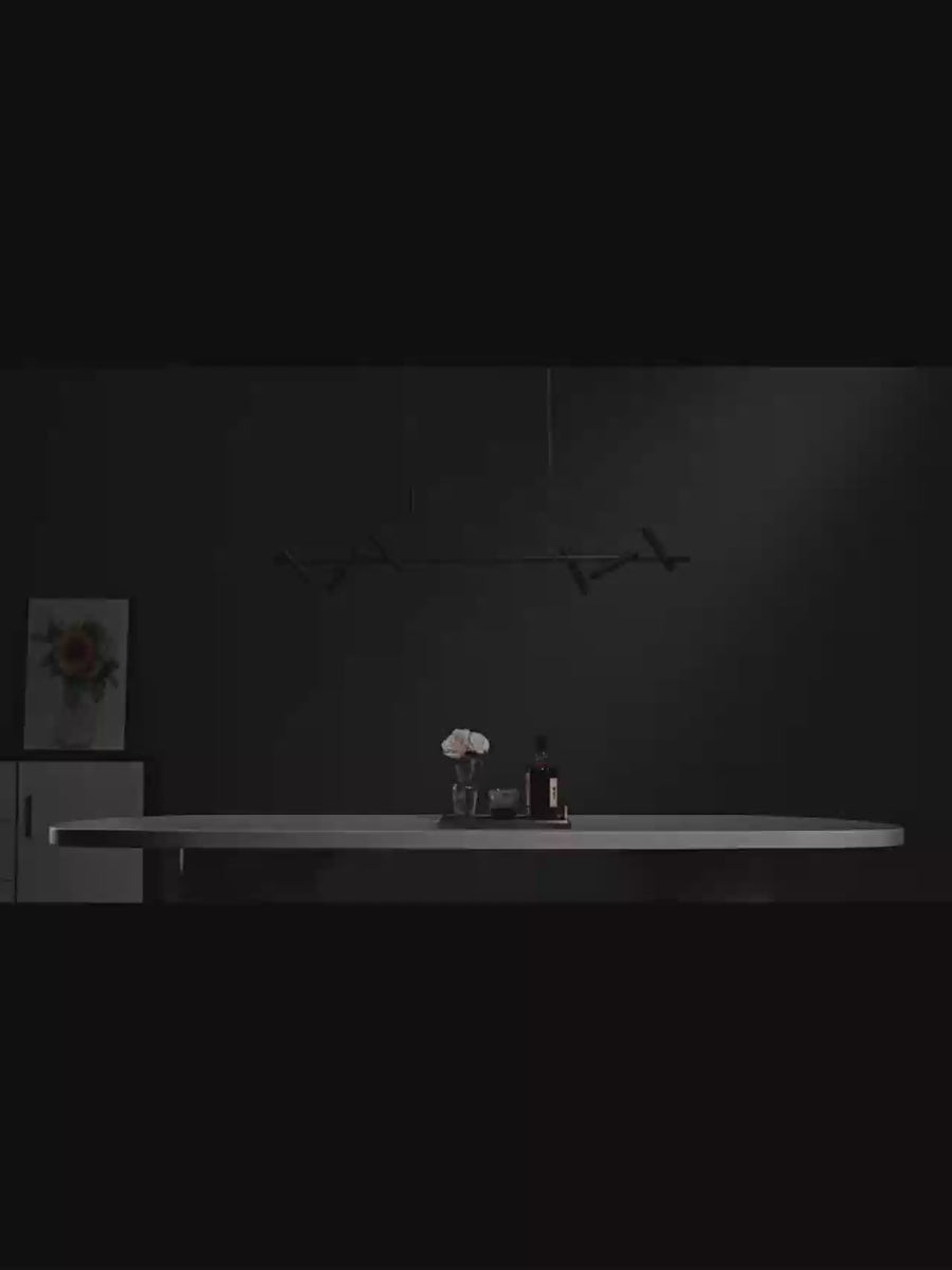 LED luster s diaľkovým ovládaním Harman, 23W, 6 zdrojov, neutrálne svetlo, čierny