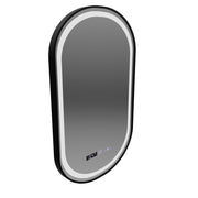 LED zrkadlo Helmut Systém odhmlievania, hodiny a teplota 50x90 cm Čierny rám brúsený Marcello Funghi