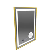 Zrkadlové LED dotyk Stefan Debrication System, Voda a teplota 60x80 cm Zlaté ramahed kozmetické lup Lup