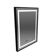 Zrkadlo LED obdĺžnikový 60x80cm Verite Majeste Noir Motion Glow Marcello Clock DeFRost & Smutable Therometer