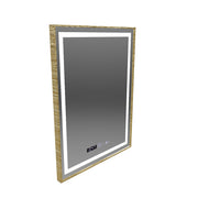 Zrkadlo LED obdĺžnikový 60x80cm Verite Royale Gold Motionglow Marcello Smoteble Clock Defosting System