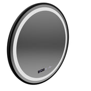 Zrkadlo LED Round 70 cm Celesti Majesti noir Motionglow Marcello Clock Defrition System a smiešne teplomer