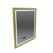 Zrkadlo LED obdĺžnik 75x90cm Verite Royale Gold Motionglow Marcello Smoteble Clock Defosting System