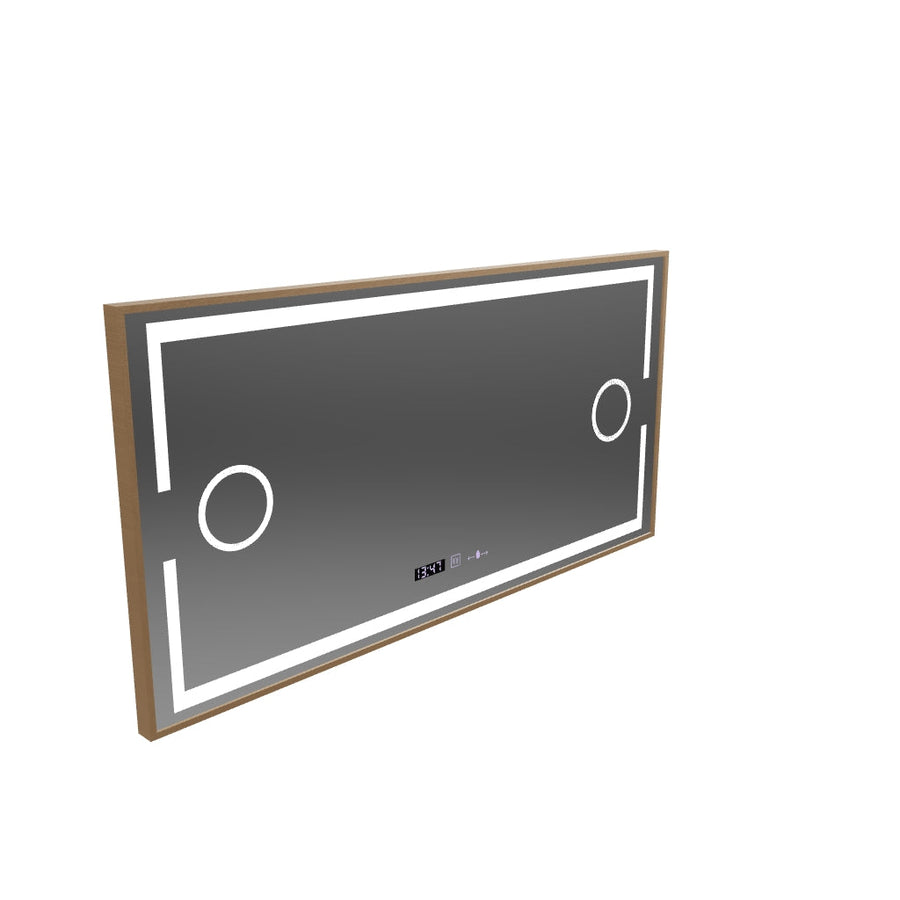 LED Motionglow Sensor Mirror Isabell s odmrazovacou funkciou rozmrazovania 120x80 cm teplé/studené/neutrálne stmievacie svetlo, ružový zlatý rámec, zbierka Marcello Fungi