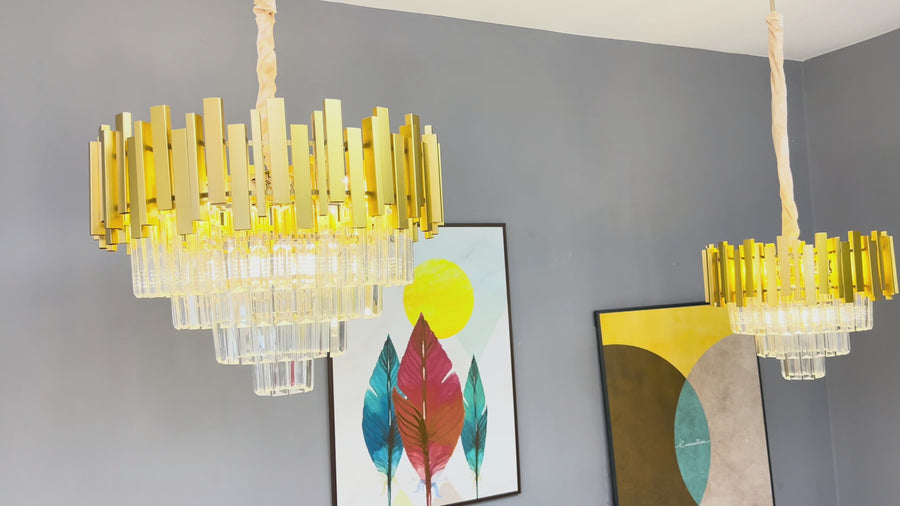 BLOIS Piccolo krištáľové lusterové svetlo, 2xE14, zlaté