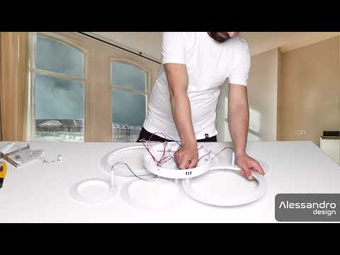 LED luster s diaľkovým ovládaním BETTY 82W, 6 kruhov, studené/teplé/neutrálne svetlo, stmievateľné, biela