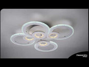 LED luster s Kadeovým diaľkovým ovládaním, 72 W, 4 kruhy, studené/horúce/neutrálne svetlo, nestabilné, biele