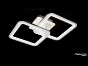 LED luster s diaľkovým ovládaním, Zoe, 2 štvorce, 39 W, studené/horúce/neutrálne svetlo, nemilosrdné, biele