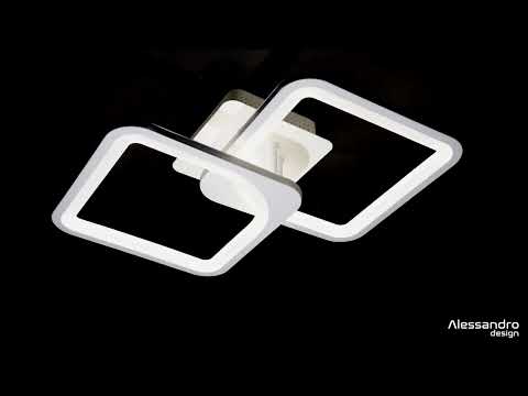 LED luster s diaľkovým ovládaním ZOE 69W, 2 štvorce, studené/teplé/neutrálne svetlo, stmievateľné, biela