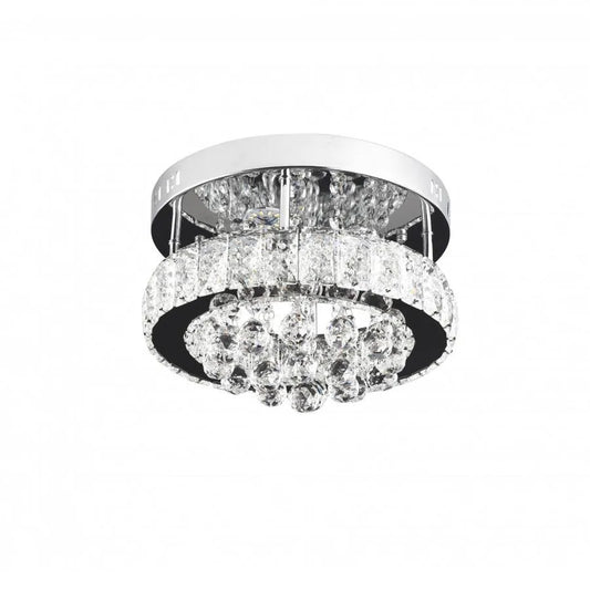 LED krištáľový luster ABEL 22W, priemer 25cm, studené/teplé/neutrálne svetlo, lesklý chróm