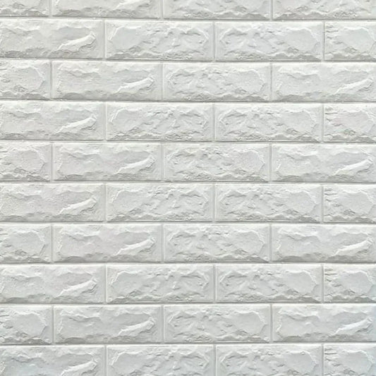 Sada 10x samostatne 3D tapety Biele tehly z mäkkej peny, 70 cm x 77 cm x 2 mm