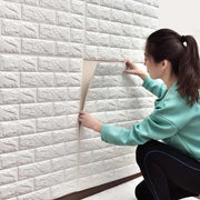 Sada 10x samostatne 3D tapety Biele tehly z mäkkej peny, 70 cm x 77 cm x 2 mm
