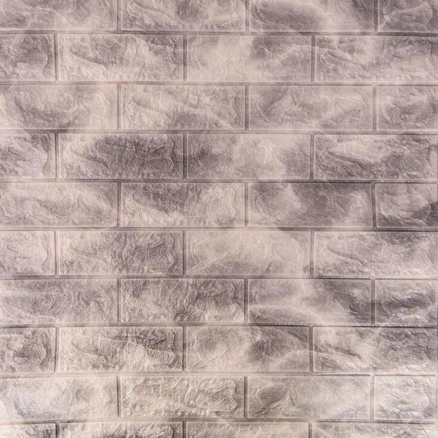 Sada 10d 3d samostatne šedá tehla z mäkkej peny, 77 cm x 70 cm x 6 mm