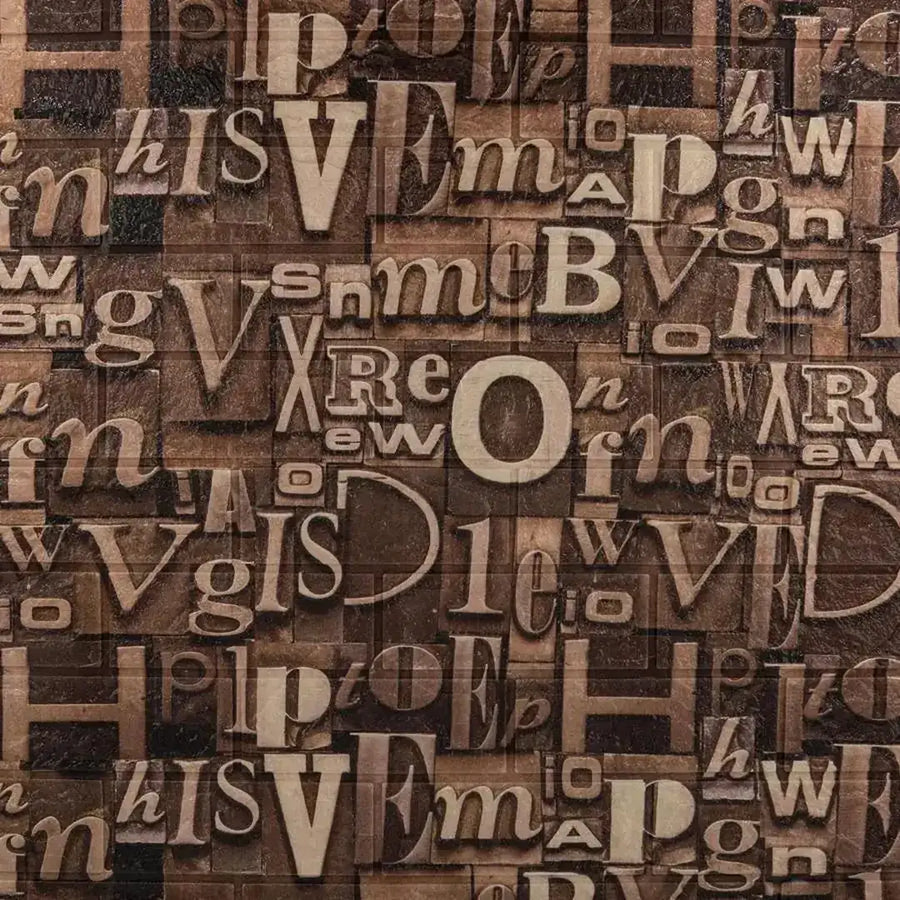 Sada 10D 3D samostatne hnedá v mäkkej penu, 80cmx70cmx6mm, svetlo hnedé písmená