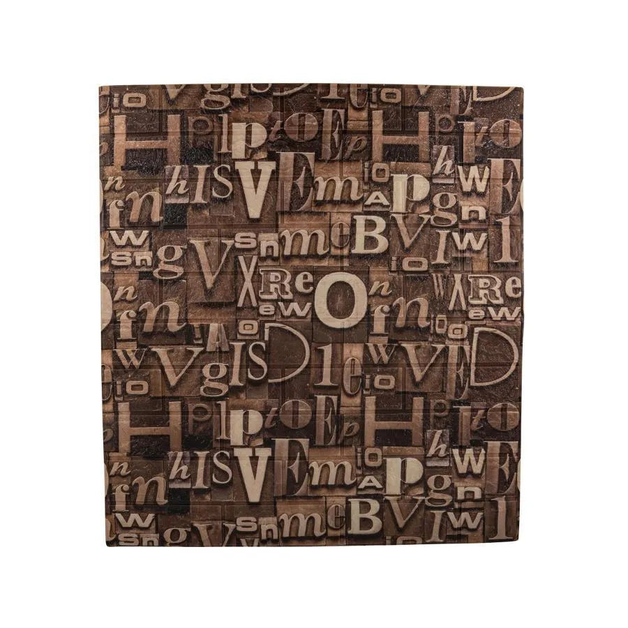 Sada 10D 3D samostatne hnedá v mäkkej penu, 80cmx70cmx6mm, svetlo hnedé písmená