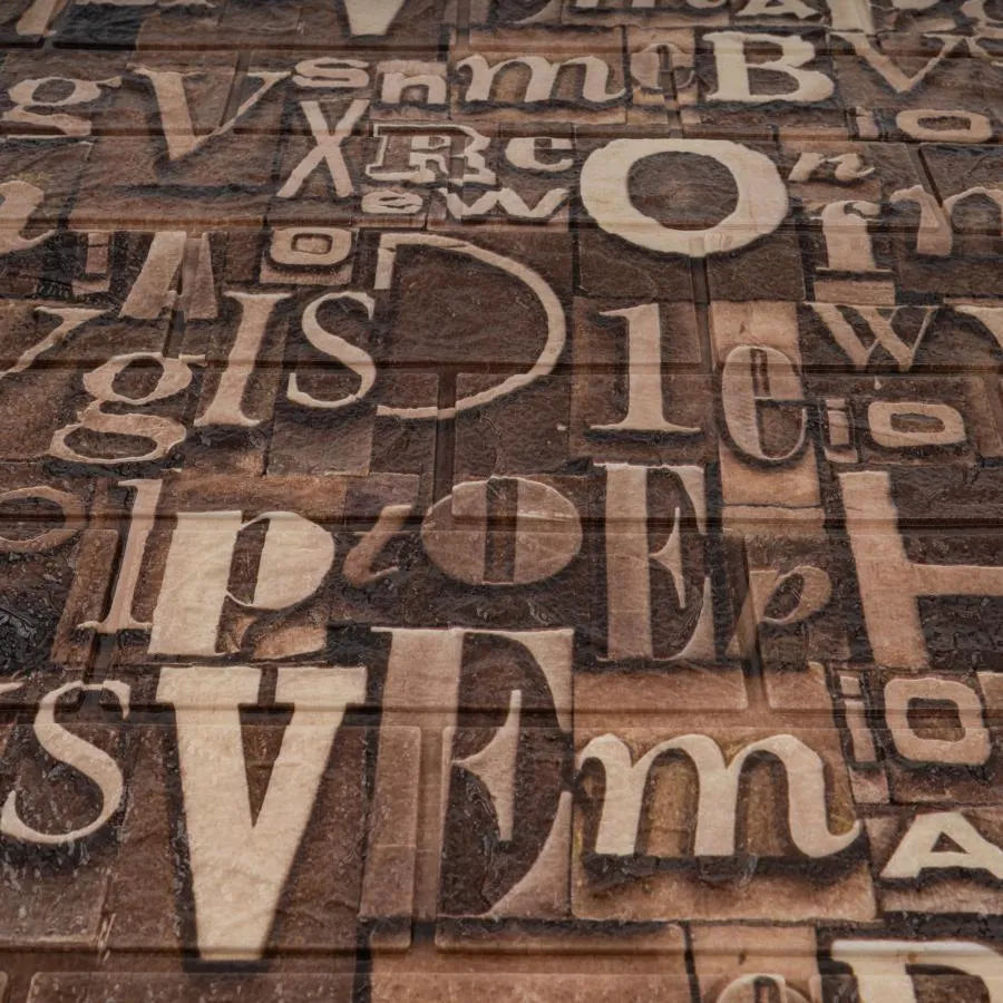 Sada 10D 3D samostatne hnedá v mäkkej penu, 80cmx70cmx6mm, svetlo hnedé písmená