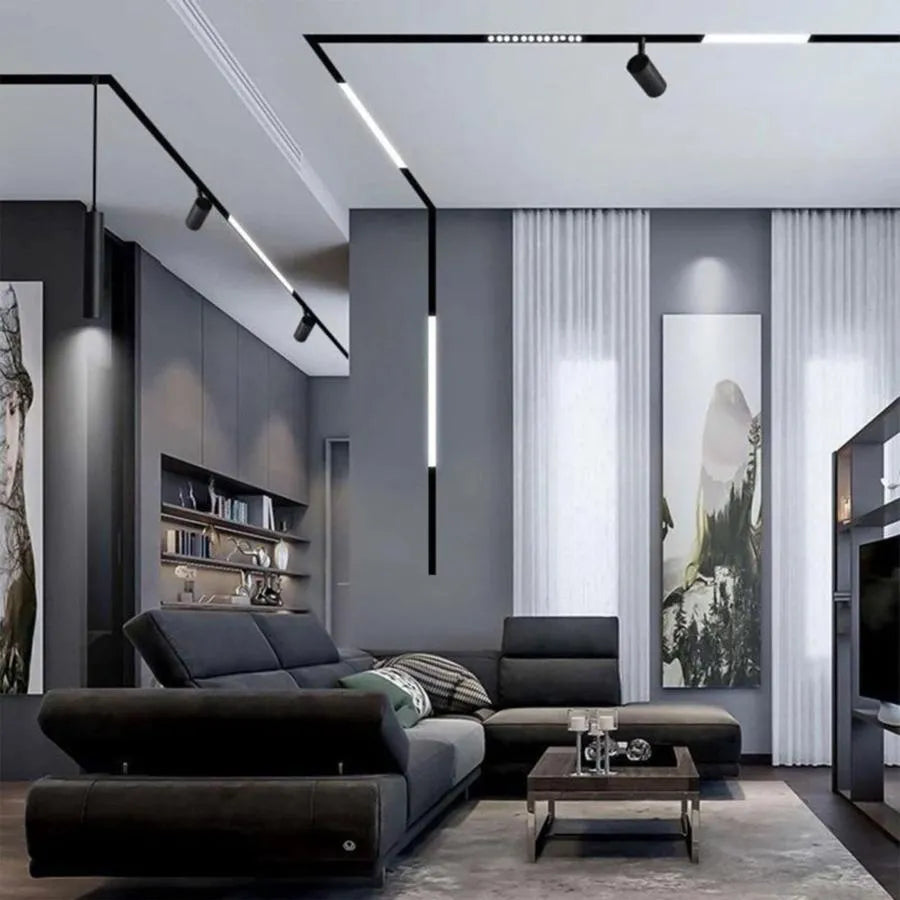 Zvýšená koľajnica pre magnetické projektory, 2 m, čierna