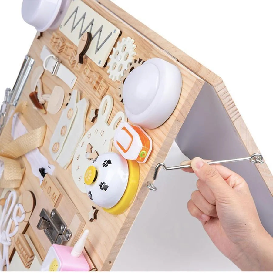 Montessori Multunkčný vzdelávací magnetický stôl s milovníkmi, 8 Carioci, drevo a plast