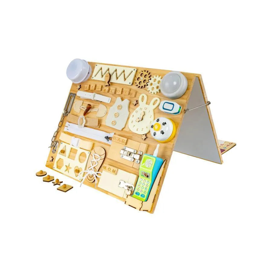 Montessori Multunkčný vzdelávací magnetický stôl s milovníkmi, 8 Carioci, drevo a plast