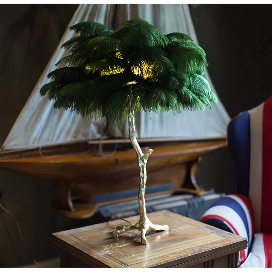 Karlite 1xE27 Tmavo zelené perie