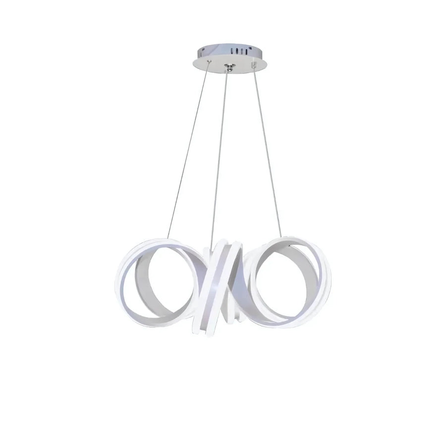 Závesný LED luster s diaľkovým ovládaním INFINITY TWIST 180W, vlnité, studené/teplé/neutrálne svetlo, stmievateľné, biele, výškovo nastaviteľné