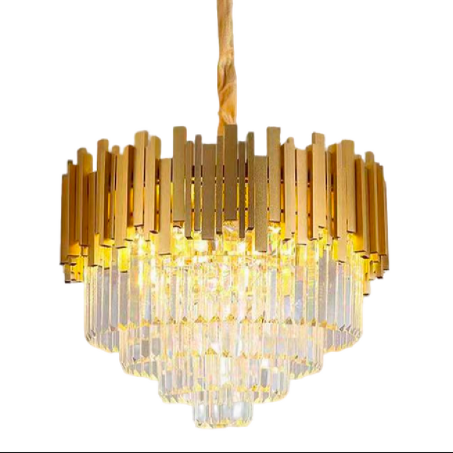 Krištáľový luster BLOIS Eleganza, Priemer 49cm, 8x E14, Lesklý zlatý, Nastaviteľná výška
