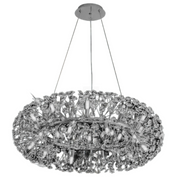 Krištáľový luster SEGOVIA Magno 10x E14, Priemer 60cm, Lesklý strieborný, Nastaviteľná výška