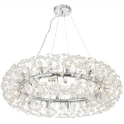 Krištáľovo luster minúta 12x G9, priemer 60 cm, lesklý chróm, nastaviteľná výška