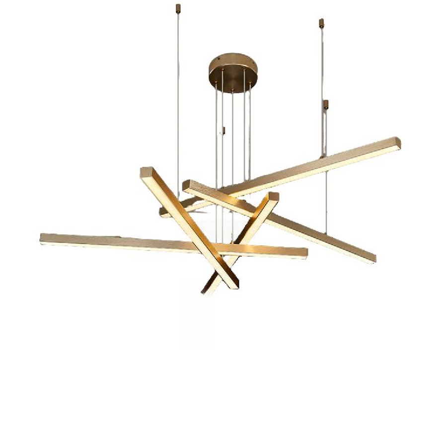 Závesný LED luster s diaľkovým ovládaním GINEVRA 31W, 5 prvkov, studené/teplé/neutrálne svetlo, zlatá