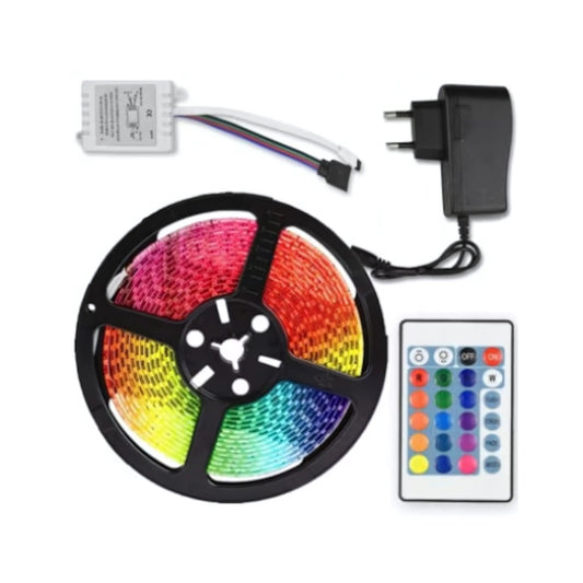 Sada LED pásikov 2835 s diaľkovým ovládaním, RGB, 10W/m, 5m, IP44