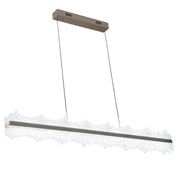 Lustra LED suspendata cu telecomanda RENZO 92W, lumina Rece/Calda/Neutra, Dimabila,Inaltime Reglabila, Auriu