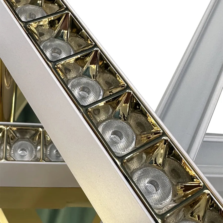 LED luster s diaľkovým ovládaním MAKOTO 144W, 6 prvkov, lineárne, studené/teplé/neutrálne svetlo, stmievateľné, zlatá biela