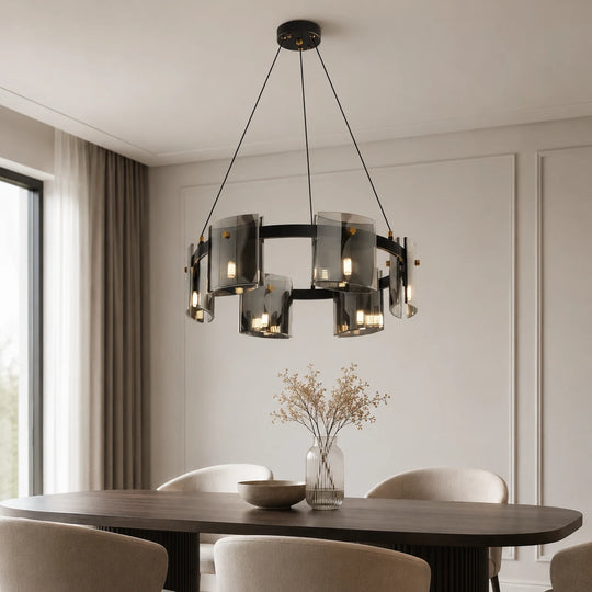 Candelabru Modern, Valmontreux Largo, 6xG9, Diametru 60cm, Negru, Inaltime Reglabila - 01_CM360-600BK.png