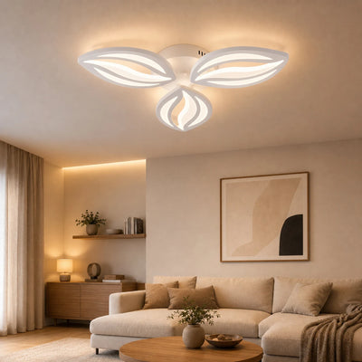 LED luster s diaľkovým ovládaním ORCHID 40W, 3 okvetné lístky, studené/teplé/neutrálne svetlo, stmievateľné, biela